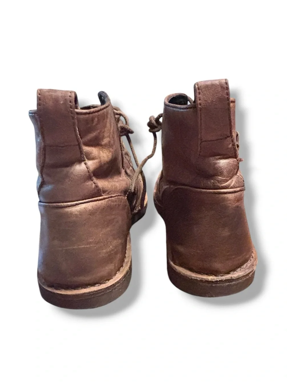 JOHN VARVATOS Brown Leather Boots Barrett Side Zip Lace up  display picture 1